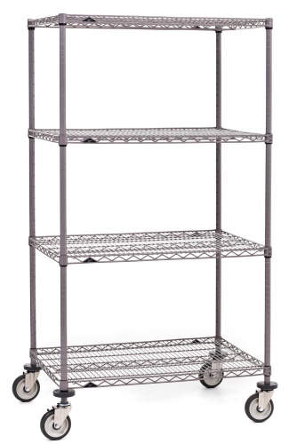 Metroseal-3 Gray Super Erecta Industrial Wire Shelf Cart